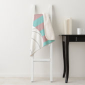 ベリーレッド&アクアジャイアントバレーボールストライプの シェルパブランケット (インサイチュ)