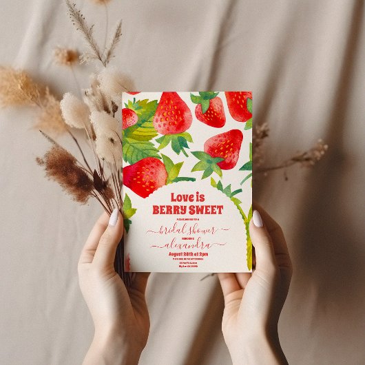 ベリーレッド ストロベリー ブライダルシャワー 招待状