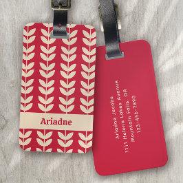 ベリーレトロビーリーフパターンモノグラム ラゲッジタグ