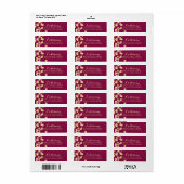 ベリーワインと金ゴールドスパークル ラベル (フルシート)