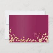 ベリーワインと金ゴールドRSVP 出欠カード (裏面)