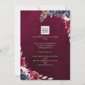 ベリーワイン フローラル ウェディング 招待状 (裏面)