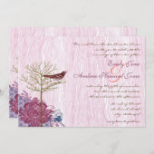 ベリーヴィンテージバードオンウッドグレイン結婚式招待状 招待状 (正面/裏面)