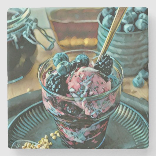 ベリー入りアイスクリームケーキ ストーンコースター (正面)