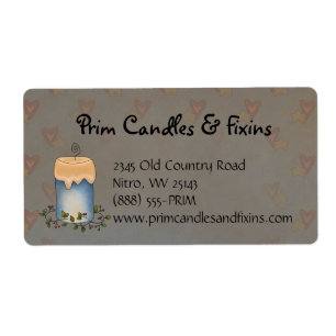 ベリー初期のラベル付きカントリーキャンドル ラベル