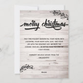 ベリー小枝淡い色の木写真コラージュメリークリスマス シーズンカード (裏面)