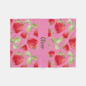 ベリー愛好家のための甘いイチゴ毛布 フリースブランケット (正面(横))