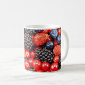 ベリー新鮮な背景モザイク コーヒーマグカップ (正面右)