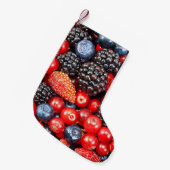 ベリー新鮮な背景モザイク スモールクリスマスストッキング (正面 (吊り時))