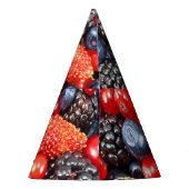 ベリー新鮮な背景モザイク パーティーハット (裏面)