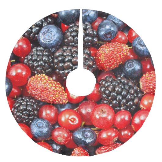 ベリー新鮮な背景モザイク ブラッシュドポリエステルツリースカート (正面)