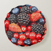 ベリー新鮮な背景モザイク ラウンドクッション (裏面)