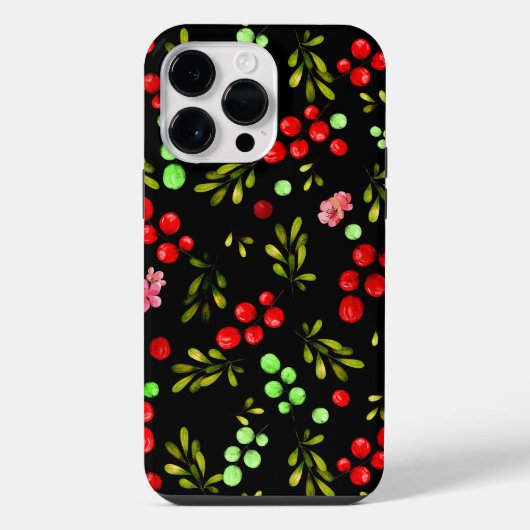 ベリー柄 iPhoneケース (裏面)