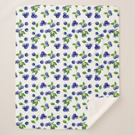 ベリー模様水彩ブルーベリーカットヴィンテージ シェルパブランケット