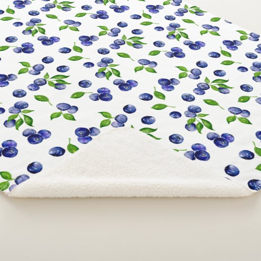 ベリー模様水彩ブルーベリーカットヴィンテージ シェルパブランケット (3/4)