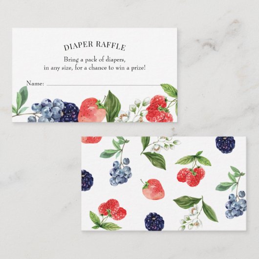 ベリー甘いちごおむつラッフルインサートカード 名刺 (正面/裏面)