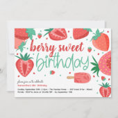 ベリー甘いちご誕生日パーティー 招待状 (正面)