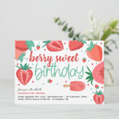 ベリー甘いちご誕生日パーティー 招待状 (スタンド正面)