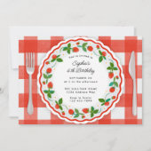 ベリー甘いちご誕生日パーティー 招待状 (正面)