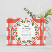 ベリー甘いちご誕生日パーティー 招待状 (スタンド正面)