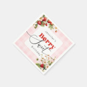 ベリー甘いちご誕生日 スタンダードカクテルナプキン (角)