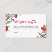 ベリー甘いちご赤ちゃんシャワーおむつラッフル エンクロージャーカード (正面)