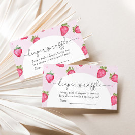 ベリー甘いちご赤ちゃんシャワーおむつラッフル エンクロージャーカード