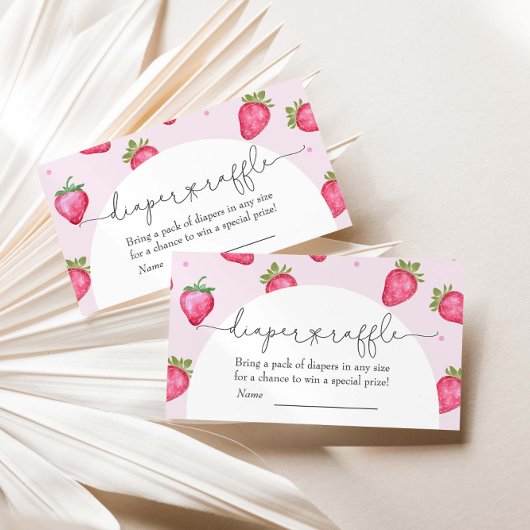 ベリー甘いちご赤ちゃんシャワーおむつラッフル エンクロージャーカード