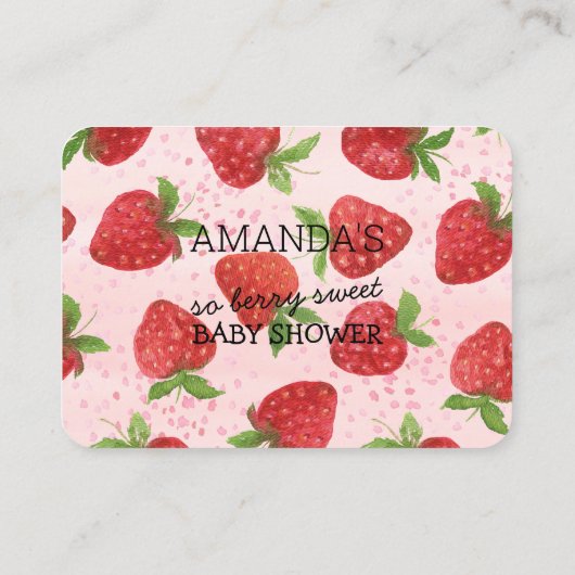 ベリー甘いちご赤ちゃんシャワーおむつラッフル エンクロージャーカード (裏面)