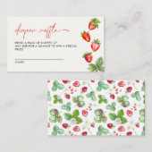 ベリー甘いちご赤ちゃんシャワーおむつラッフル エンクロージャーカード (正面/裏面)