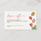 ベリー甘いちご赤ちゃんシャワーおむつラッフル エンクロージャーカード (正面)