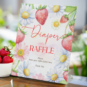 ベリー甘いちご赤ちゃんシャワーおむつラッフル 台座サイン