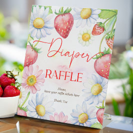 ベリー甘いちご赤ちゃんシャワーおむつラッフル 台座サイン