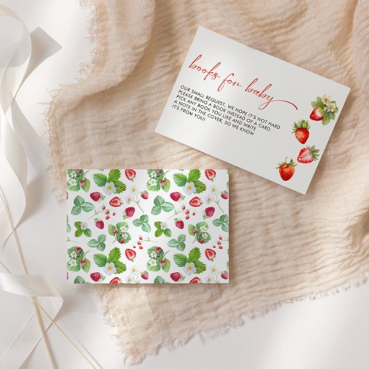 ベリー甘いちご赤ちゃんシャワーブックリクエスト エンクロージャーカード