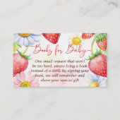 ベリー甘いちご赤ちゃんシャワーブックリクエスト エンクロージャーカード (正面)
