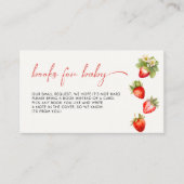 ベリー甘いちご赤ちゃんシャワーブックリクエスト エンクロージャーカード (正面)