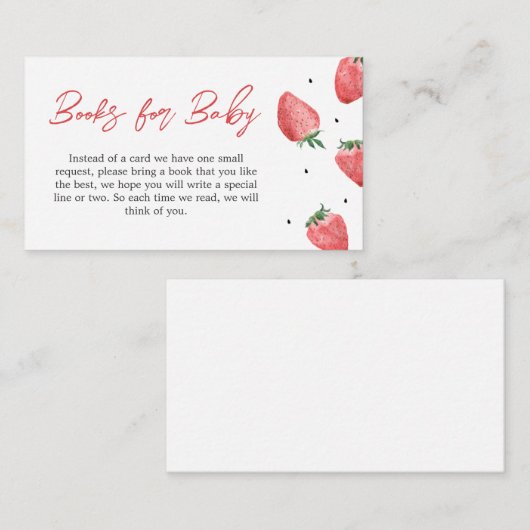 ベリー甘いちご赤ちゃんシャワーベビー エンクロージャーカード (正面/裏面)