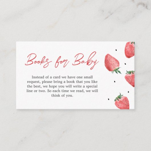 ベリー甘いちご赤ちゃんシャワーベビー エンクロージャーカード (正面)