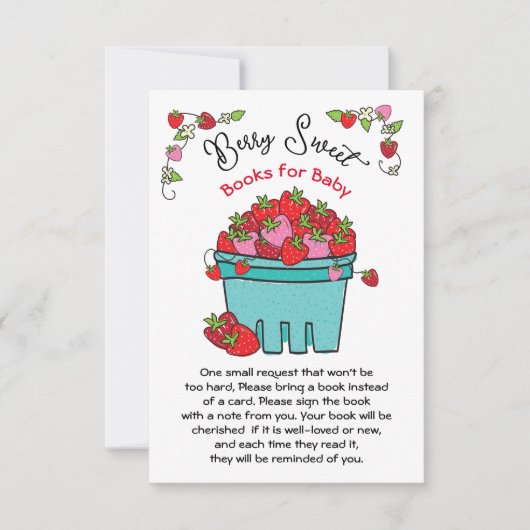 ベリー甘いちご赤ちゃんシャワーベビー 招待状 (正面)