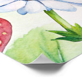 ベリー甘いデイジーイチゴのベビーシャワーへようこそ ポスター (角)