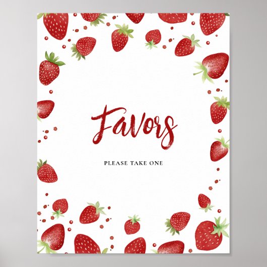 ベリー甘いパーソナル化可能な赤ちゃんシャワーのサイン ポスター (正面)