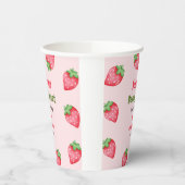 ベリー甘いピンクのイチゴのベビーシャワー 紙コップ (左)