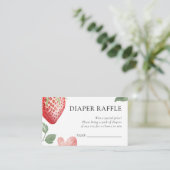 ベリー甘いフローラ赤ちゃんシャワーおむつラッフル エンクロージャーカード (スタンド正面)