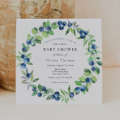 ベリー甘いブルーベリーの赤ちゃんシャワー 招待状