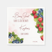 ベリー甘いブルーベリーストロベリーベビーシャワープリント スタンダードカクテルナプキン (正面)