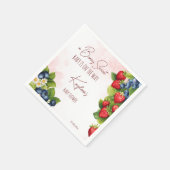 ベリー甘いブルーベリーストロベリーベビーシャワープリント スタンダードカクテルナプキン (角)