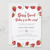ベリー甘いベビーが途中ストロベリーシャワー 招待状 (正面)