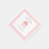 ベリー甘いベビーイチゴの赤ちゃんシャワー スタンダードカクテルナプキン (角)