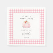 ベリー甘いベビーイチゴの赤ちゃんシャワー スタンダードカクテルナプキン (正面)