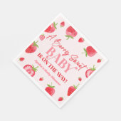ベリー甘いベビーイチゴの赤ちゃんシャワー スタンダードランチョンナプキン (角)